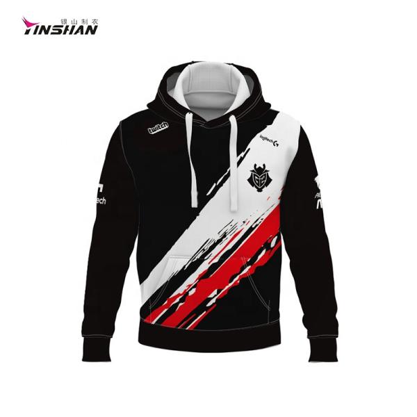 Custom Sportswear Sublimation Print Pit Crew Racing Men's Hoodies with V-neck Collar