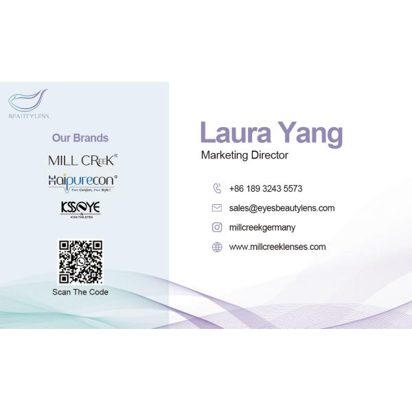 40% Water Content Yearly Colored Contact Lenses 14.0-14.5mm Diameter Millcreek Lenses