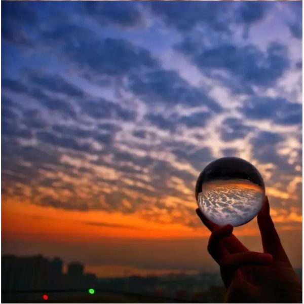 Esfera de cristal transparente de 20-200 mm de tamaño al por mayor, bola de cristal transparente K9