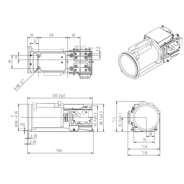sistema contínuo da câmera da imagiologia térmica da refrigeração da onda média do zumbido F4 de 15-300mm