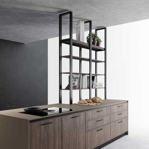 Classic Solid Wood Kitchen Storage Cabinets 9mm MFC Back Panel Quartz Stone