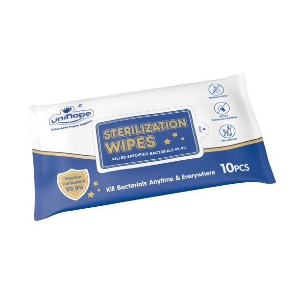 99.99% Sterilization Medical Wet Wipes Disinfectant Alcohol-Free for Baby Care 100PCS