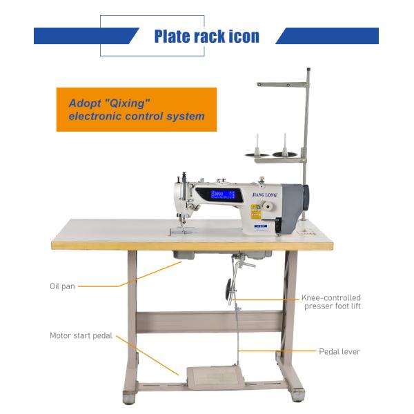 LCD Display 220V 8mm Single Needle Flat Bed Sewing Machine