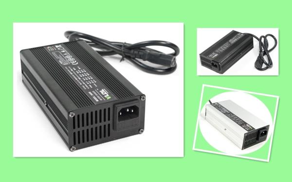 Black Silver Sealed Lead Acid Battery Charger , 24V 7A Fast Battery Charger For Powered Trolling Motors