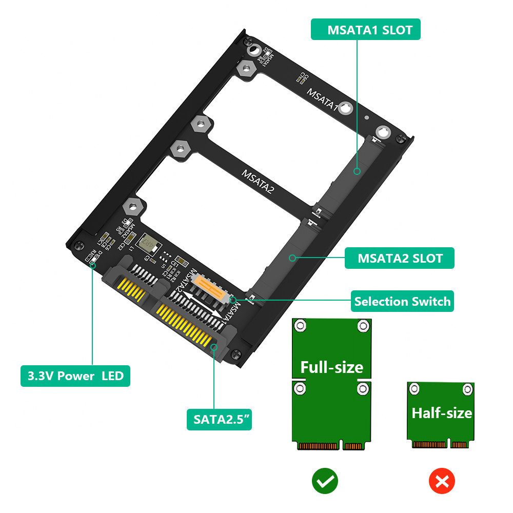 Беспроводная двойная Msata SSD на 2,5