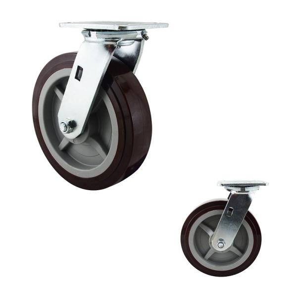 Flat Tread  200mm Silent Wheel 300kg Swivel PU Castor