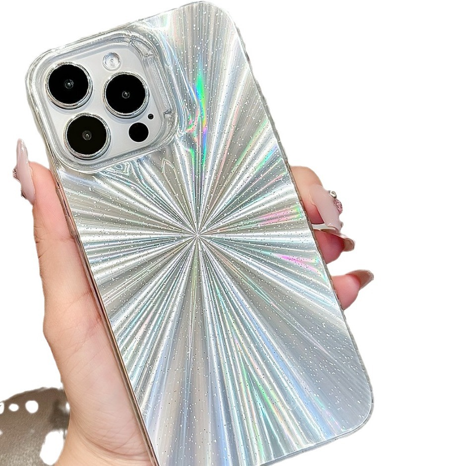 IMD Shinny Ins Style Fireworks Pattern Phone Case for iPhone 11/12/13/14/15 Pro ProMax Plus Simple Cartoon Design