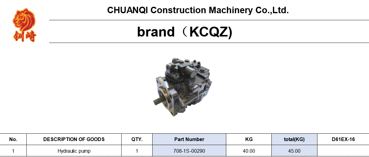 Flange Mount Bulldozer Hydraulic Pump 708-1S-00290 High Strength Steel