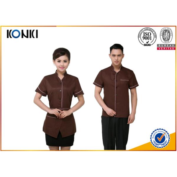 Custom Color Restaurant Staff Uniforms For Waitresses Side Open