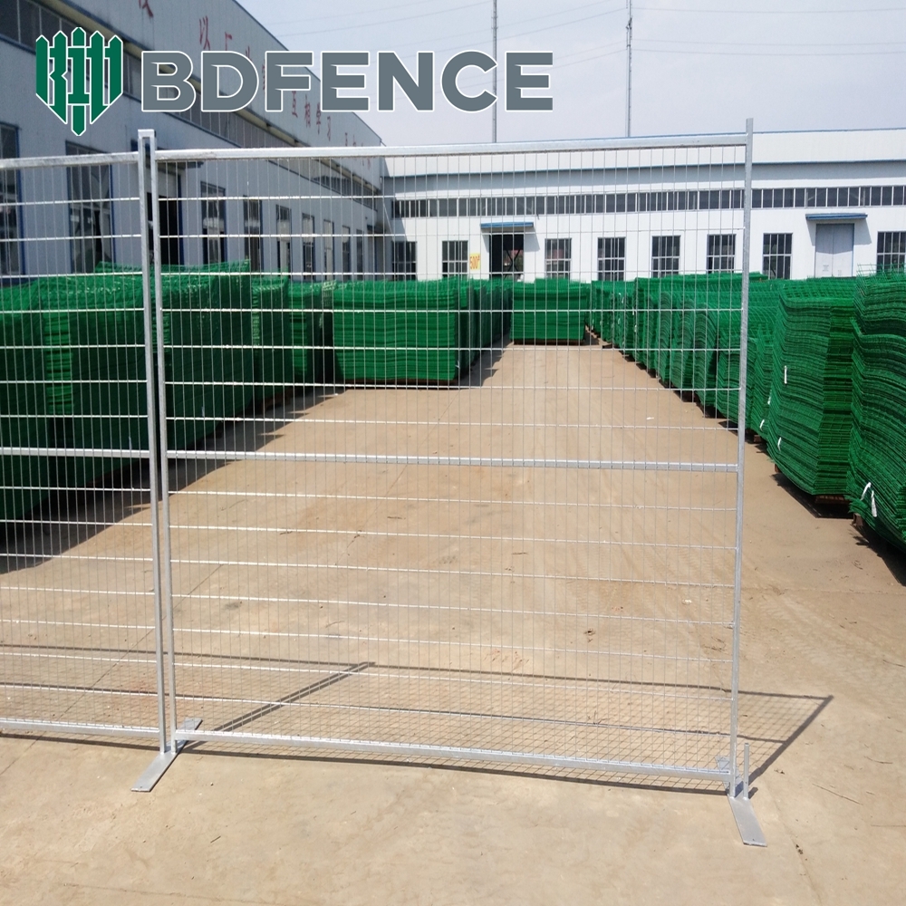 AU Standard Temporary Fence Panels 2.1x2.4m Galvanized Steel Portable Construction Temp Fencing with Feet/Clamps for Safety
