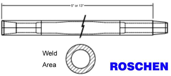 Heavy Duty Drill Rod 3 - 1/2 Friction Welded with Advanced 4140 Grade Materials