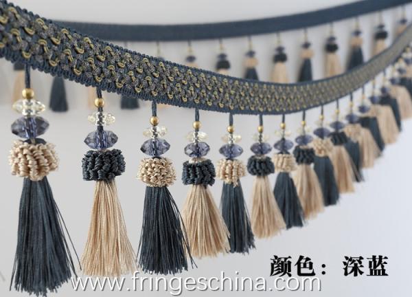 Handmade fashionable chain beads lace tassels fringes for curtain/sofa/pillow/stage decoration