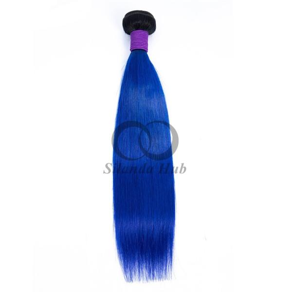 #T1B/Blue Straight Remy Human Hair Bundles Sew In Weave Bundles Brazilian Bundle Deals