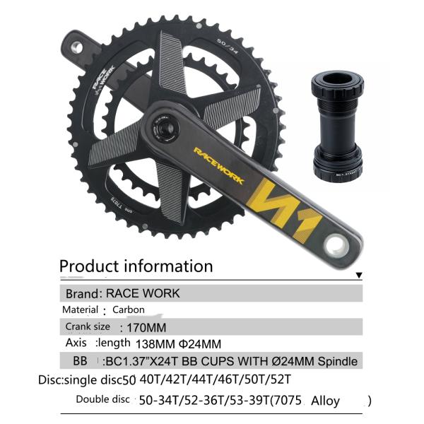 Bicicleta rodoviária Carbon Gxp Crank Integrado 10/11s Disco Único Disco Duplo 170mm comprimento