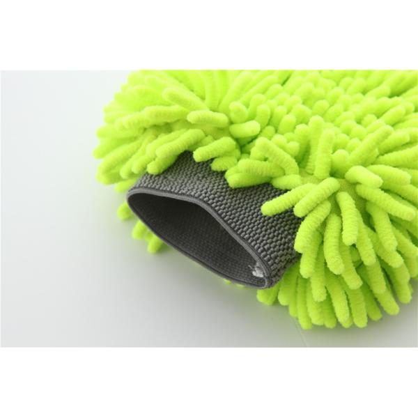 Green color high quality double side microfiber chenille car cleaning detailing house cleaning wash mitts/gloves