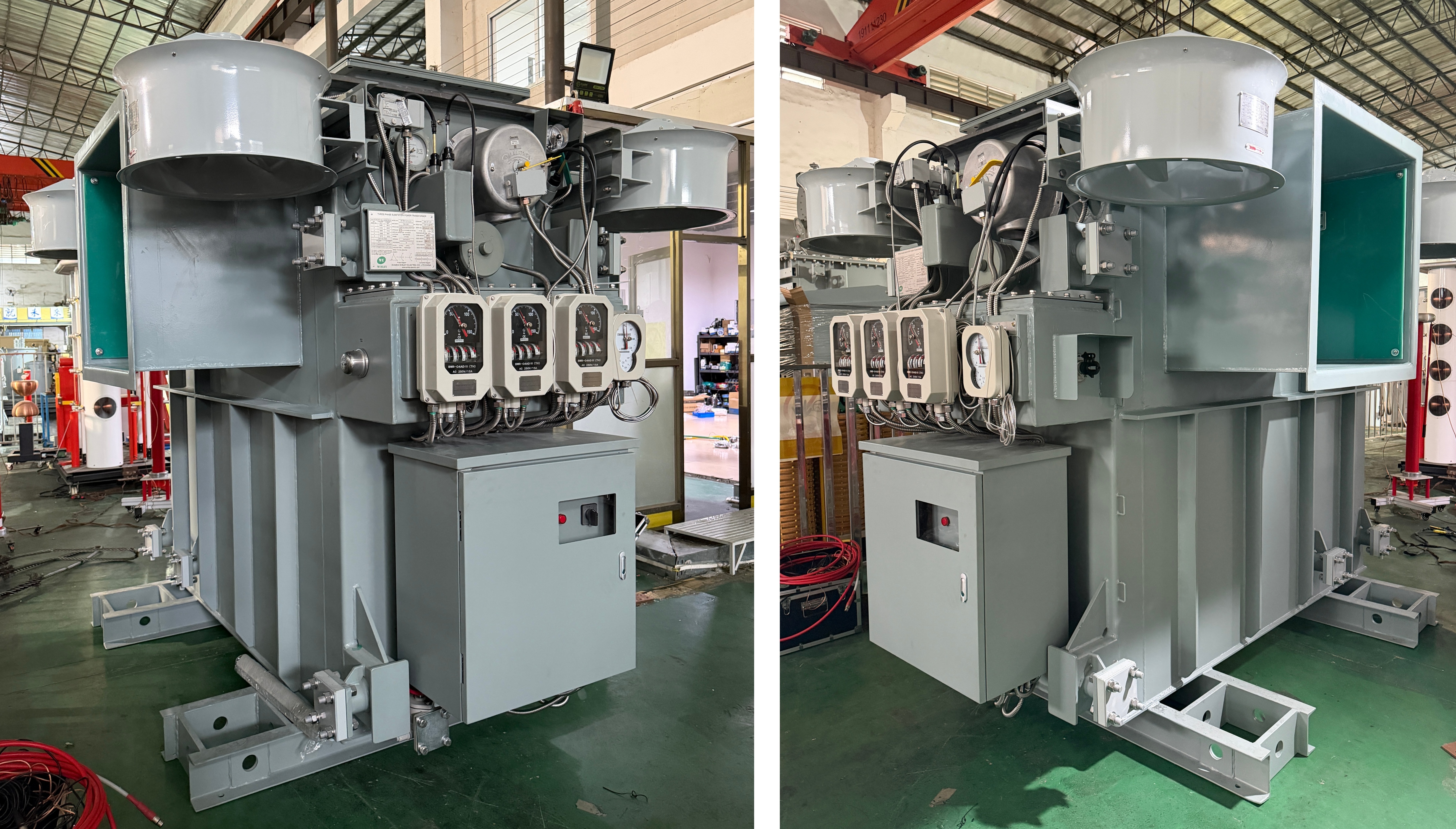 7500/10000kVA Three Phase Substation Power Transformer Dual Secondary 13800V to 7200Y/4160V ＆ 4160Y/2400V MIDEL 7131 Synthetic Ester Fluid ANSI IEEE Standards