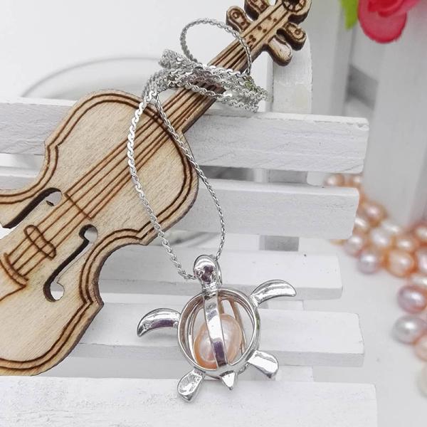 Silver Pearl Cage Locket Pendant Essential Oil Diffuser Oyster Neckalce Jewelry Findings