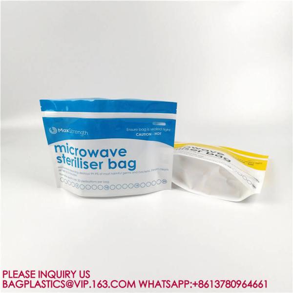 Slide Zipper Feeding Bottle Pouch Microwaveable Menstruation Cup Steam Sterilizer Bag