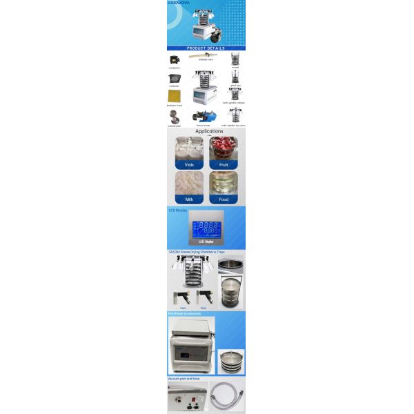SS304 Tabletop Freeze Dryer Senova Biotech Multi Pipeline Manifold Lab Lyophilizer