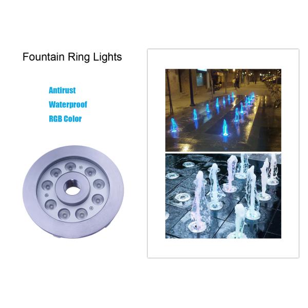 RGB Waterproof LED Fountain Ring Light Stainless Steel 12V Submersible Lights