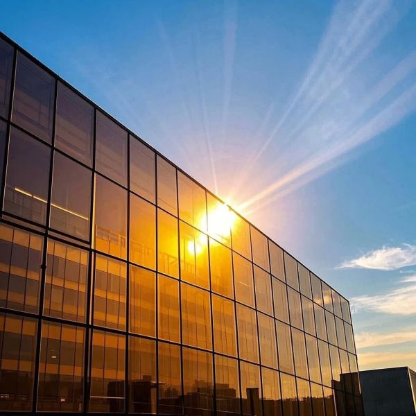 Customized Low E Glass Coated Tempered Glass Curtain Wall System