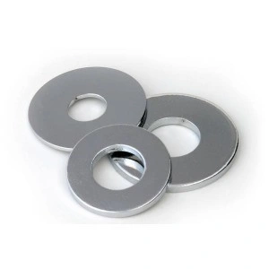 Custom Size Galvanizde Steel Flat Washers / Round Plain Washer DIN125 DIN9021