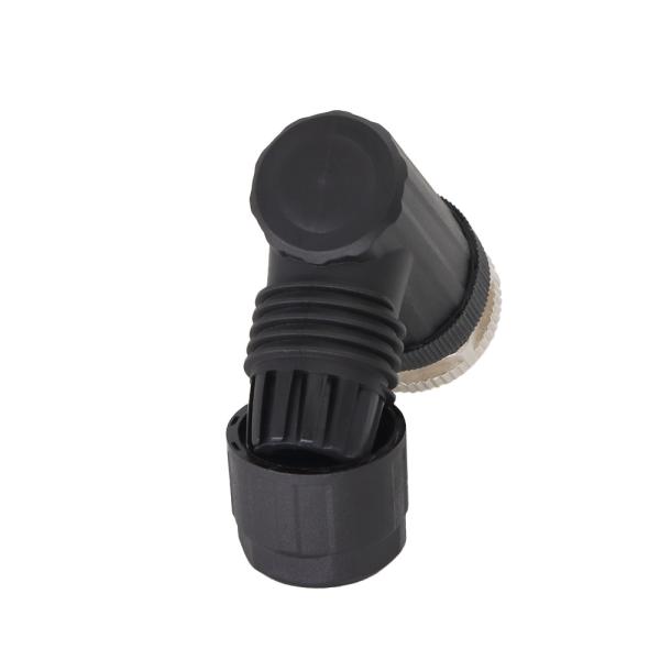 Angled Field Wireable M12 Connectors With Gold Plated Contact Surface IEC 61076-2-101