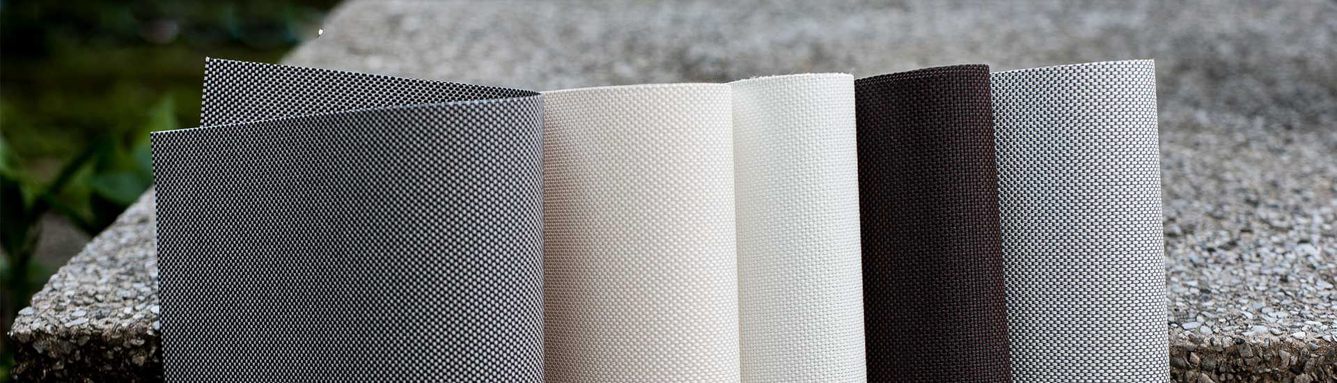 5% Openness Factor 470GSM Polyester PVC Sunscreen Fabric 2/2.5/3m Width for Hotel Office