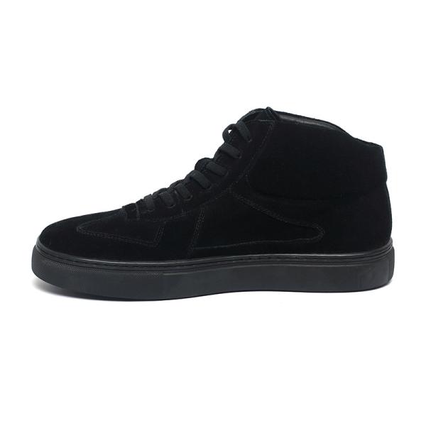 Breathable Rubber Outsole Black Lace Up Casual Shoes