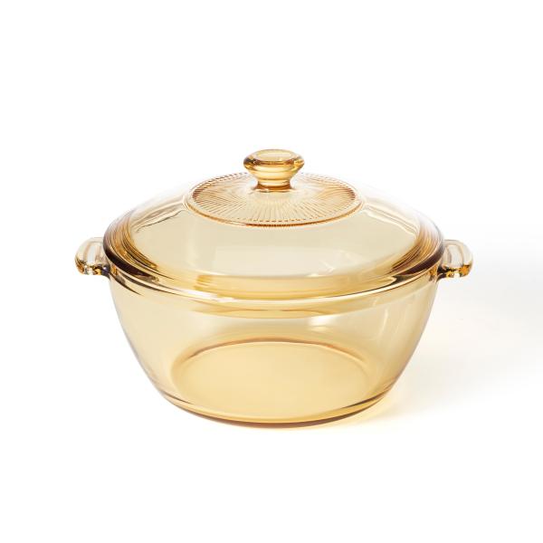 Amber Color Round Glass Casserole Dish 1400ml 1500ml 2100ml 3000ml