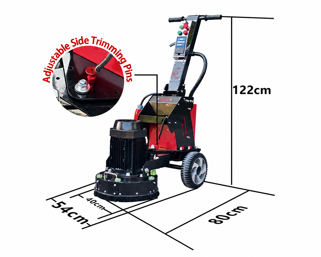 Compact Concrete Edge Grinder 4kW | 400mm 90kg Wall Polisher