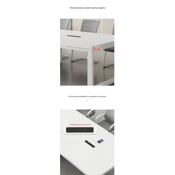 Настраиваемый белый конференц-стол Простой длинный стол для многосторонних переговоров в офисе