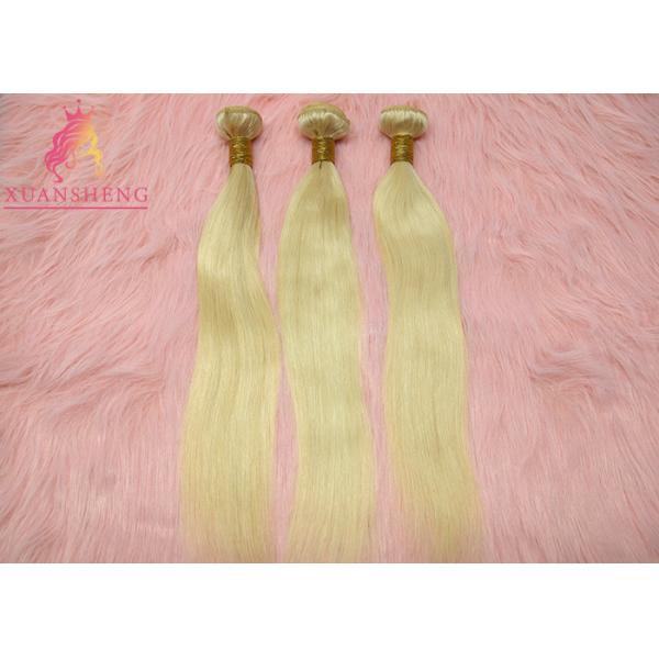 Straight Bundles 613 Blonde Hair / Cuticle Aligned Human Virgin Hair