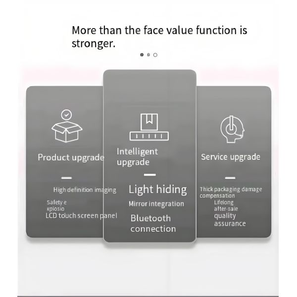Modern LED Bathroom Smart Mirror Hidden Light Stainless Steel Frame IP44 Wall Hanging Touch Switch Time Temperature Display