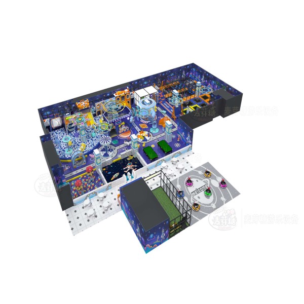 Taro Purple Lemon Yellow Space Trampoline Park Commercial Indoor Soft Play Castle