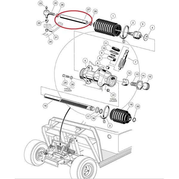1984-2008 1012467 частей OEM автомобиля гольф-клуба DS кладут продольную рулевую тягу на полку шестерни