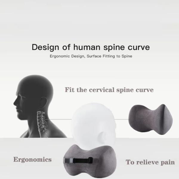 Experience Optimal Support Ergonomic Memory Foam Car Neck Pillow with Contoured Design