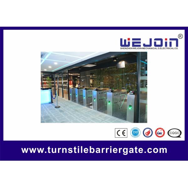 220V Intelligent Flap Barrier with 304 Stainless Steel Housing and IC Card