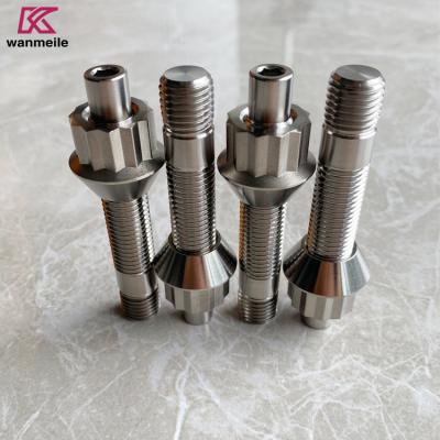 Strong And Lightweight Ti6al4v M12 M14 Titanium Lug Stud With 12pt Nut For Racing Car Wheel Hub
