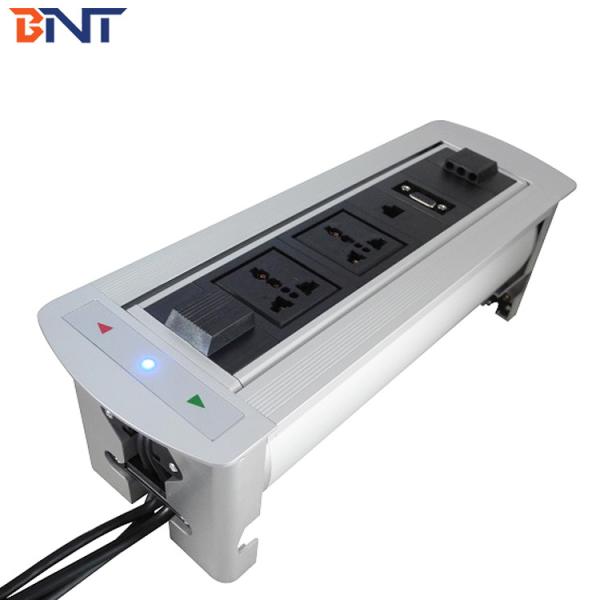 Sliver color smart furniture hidden desktop power socket box