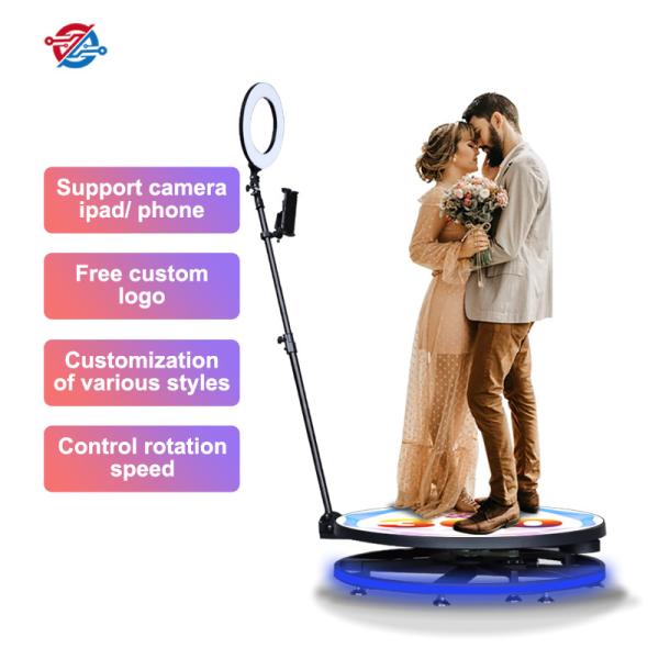 Led Mirror Glass Intelligent Remote Control Rgb Light Slow Motion Rotating 360 Photo Booth