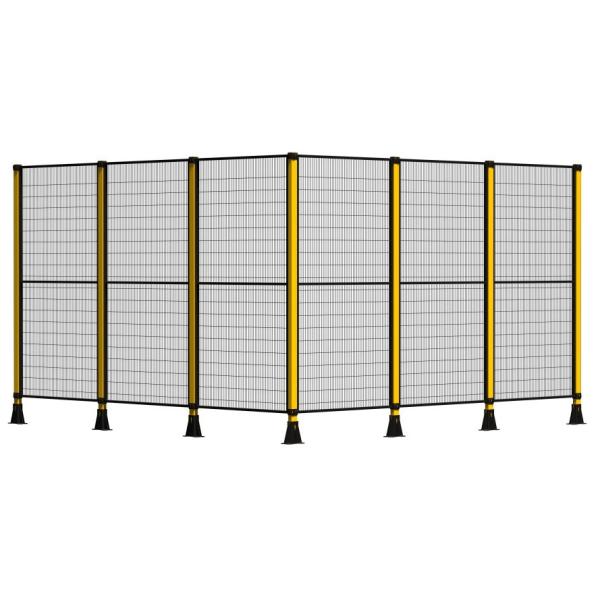 Hsj Anping Factory Custom Robot Safety Fence Machine Guarding Barrier Steel Mesh Metal Arc Screen Panels Optional Hinged/Folding/Sliding Doors Interlock Safety Switches & Multiple Security Lock Access