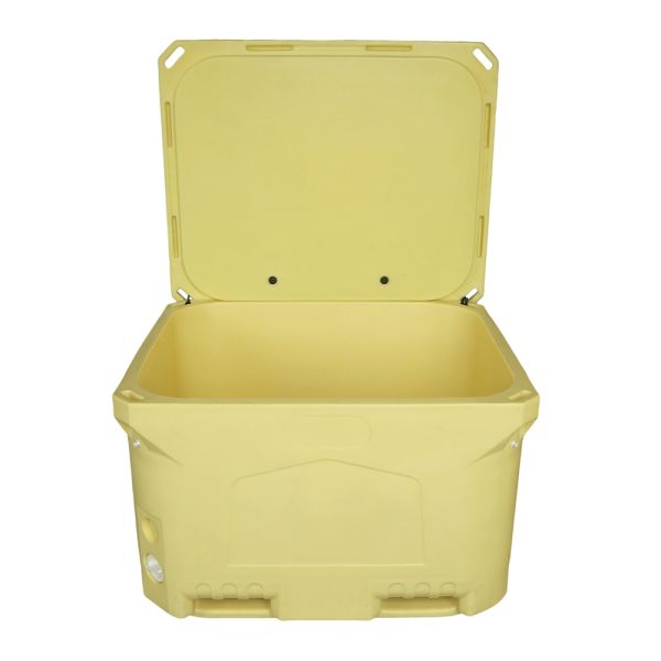 Heavy Duty 660L Rotomolded Cooler Box with 50mm PU Foam and Folk Lift Bottom for Fish Transportation