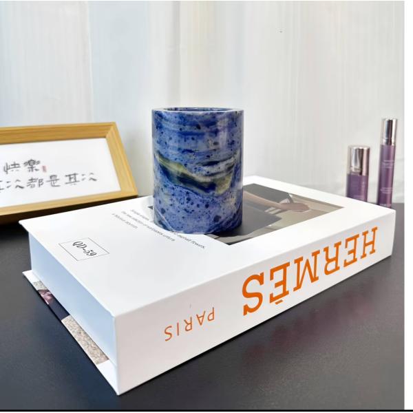 Natural Marble Candle Holders Handcrafted Luxury Decoration For Home Hotel Boutique Spaces