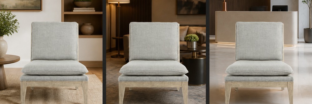 Relaxed Contemporary Solid Wood Lounge Chair with Loose Cushions    CYC-043