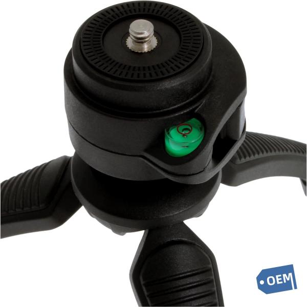 Mini Tripod with Handgrip for Compact System Cameras, DSLR, Mirrorless, Video, Built-in spirit level enables perfect
