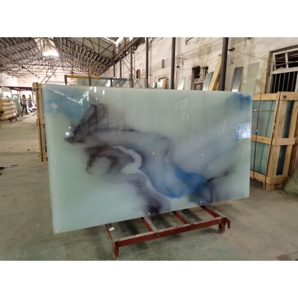 Специальное закаленое ламинированное искусство стекло мраморные зерна пейзажная живопись