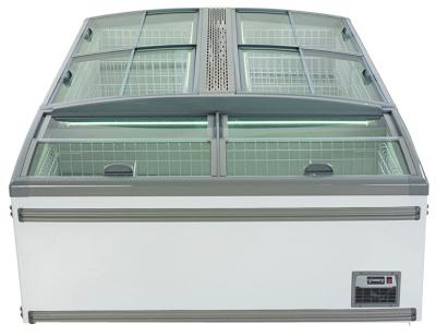 1040L Top Four Sliding Glass Door Island Display Freezer / Horizontal Commercial Refrigerator