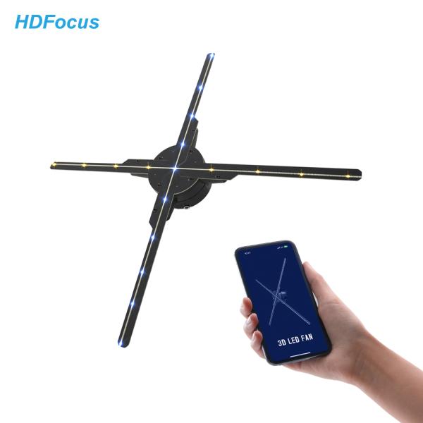 2024 New 3d Hologram Advertising Technology 50cm 4 Blades High-Resolution Display 3d Holographic Led Fan Hologram