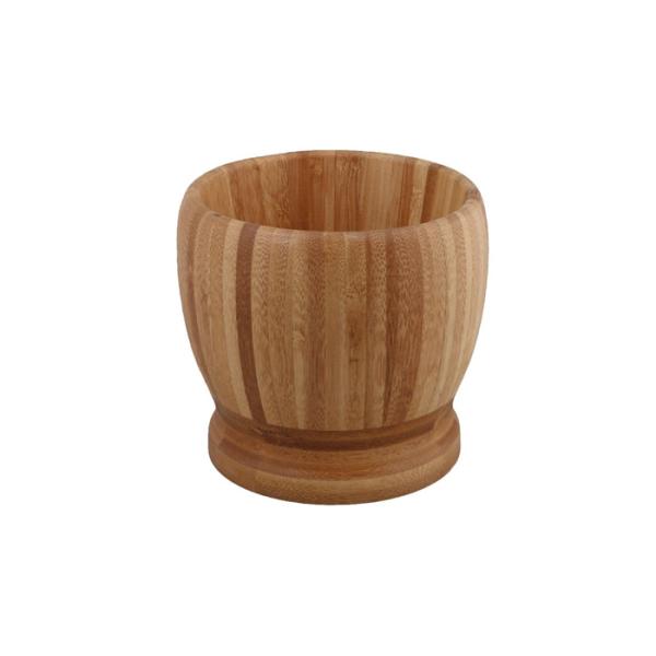 100% Medium Handmade Wooden Mortar & Pestle , Wooden Garlic Masher Non Stick